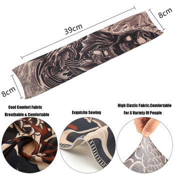 1PC Street Tattoo Arm Sleeves Sun UV Protection Arm Cover Безшевни езда на открито Слънцезащитни ръкави Sleeves Glover For Men Women