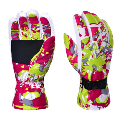 Vyrai Moterims Žieminės vandeniui atsparios snieglenčių pirštinės Kontrastingos spalvos Termiškai Šiltas pamušalas Reguliuojamos lauko slidinėjimo pirštinės