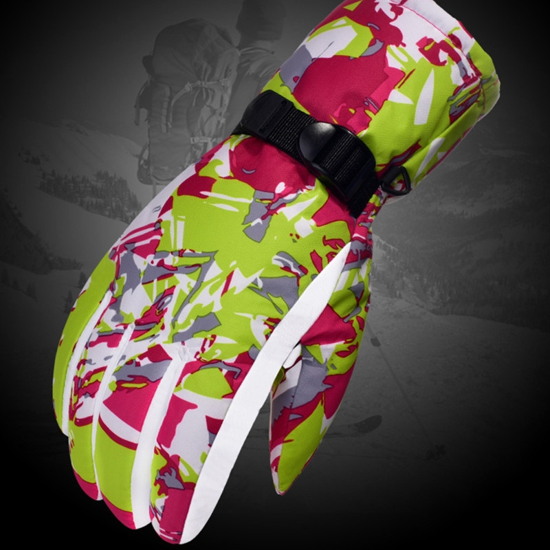 Vyrai Moterims Žieminės vandeniui atsparios snieglenčių pirštinės Kontrastingos spalvos Termiškai Šiltas pamušalas Reguliuojamos lauko slidinėjimo pirštinės