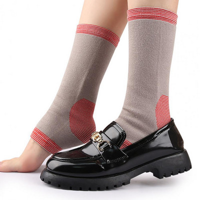 Γυναικεία κάλτσα με σιδεράκι αστραγάλου Μαλακό ελαστικό αναπνεύσιμο προστατευτικό μανίκι αστραγάλου Κάλτσες συμπίεσης για αθλητικά 2 ζεύγη