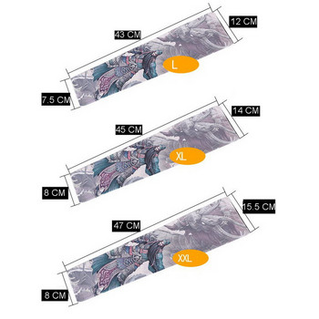 1 чифт охлаждащи ръкави за татуировки за колоездене, риболов, туризъм, слънце, UV защитни ръкави, ръкави за спорт на открито, маншет, калъф за ръце, нагреватели