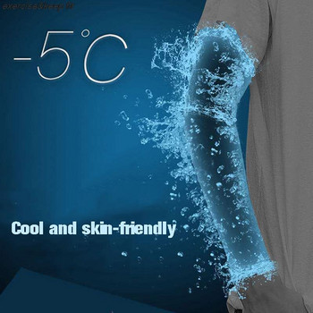 1 чифт ледени копринени ръкави Слънцезащитни маншети Ръкави против хлъзгане Летни мъжки дамски ръкавици Езда на открито UV защита от слънце
