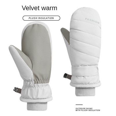 Slēpošanas cimdi pieaugušajiem ar skārienekrānu sievietēm, sabiezināti, ūdensnecaurlaidīgi, vienvietīgi un divkārši, pieci pirksti, silti jāšana, ziema