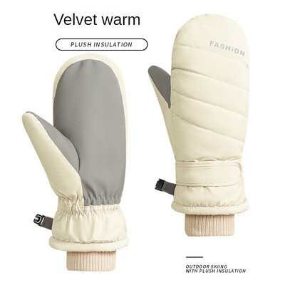 Slēpošanas cimdi pieaugušajiem ar skārienekrānu sievietēm, sabiezināti, ūdensnecaurlaidīgi, vienvietīgi un divkārši, pieci pirksti, silti jāšana, ziema