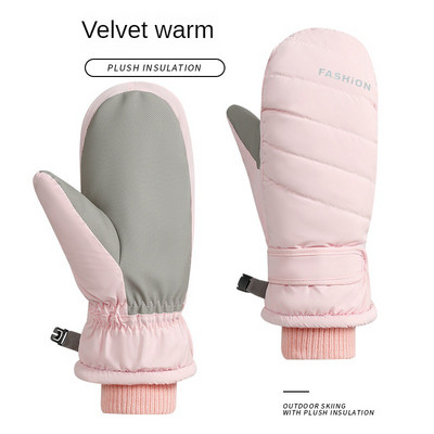 Slēpošanas cimdi pieaugušajiem ar skārienekrānu sievietēm, sabiezināti, ūdensnecaurlaidīgi, vienvietīgi un divkārši, pieci pirksti, silti jāšana, ziema