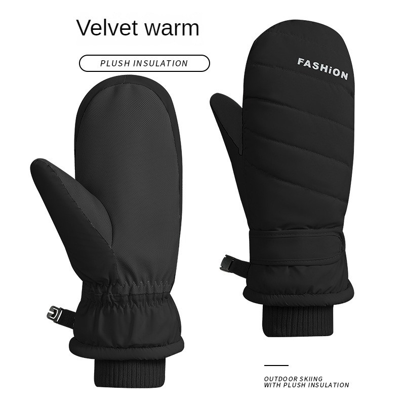 Slēpošanas cimdi pieaugušajiem ar skārienekrānu sievietēm, sabiezināti, ūdensnecaurlaidīgi, vienvietīgi un divkārši, pieci pirksti, silti jāšana, ziema