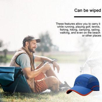 Dry Fit Шапки Външна шапка за лятото Ултра тънка дишаща преносима бързосъхнеща шапка за тенис голф Жени Мъже в горещо време