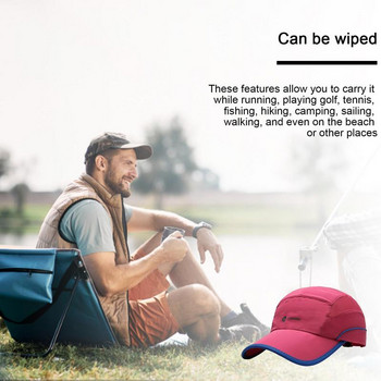 Dry Fit Шапки Външна шапка за лятото Ултра тънка дишаща преносима бързосъхнеща шапка за тенис голф Жени Мъже в горещо време