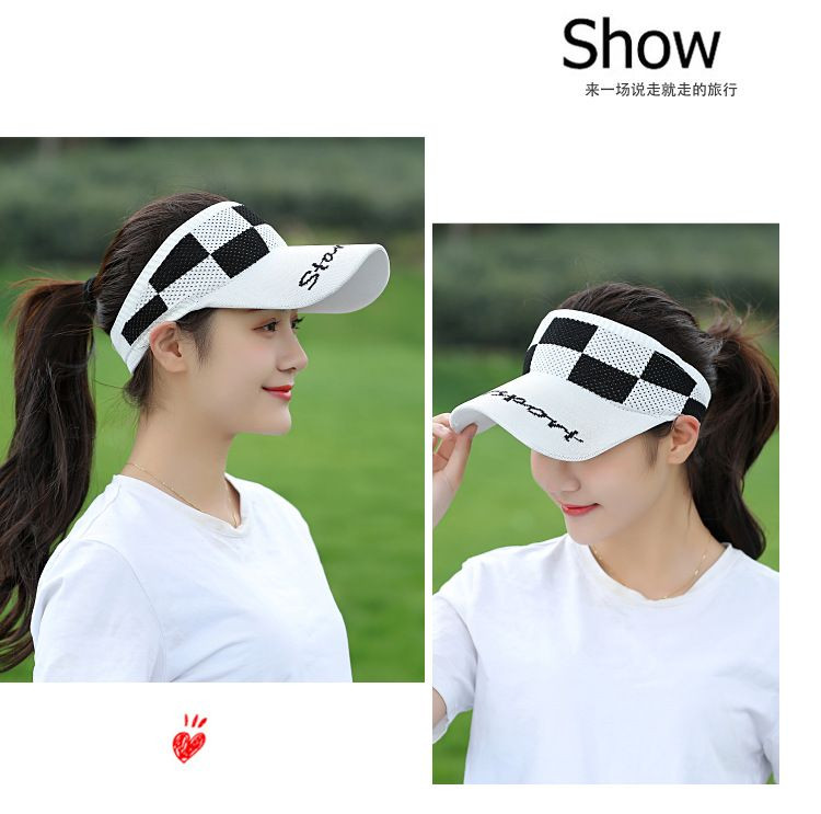 Vasarinė skrybėlė nuo saulės Golfo kepurė moteriška vienspalvė elastinga nerta gaubtas moteriškas lauko sportinis skydelis mergaičių skėtis nuo saulės tuščias viršutinis dangtelis