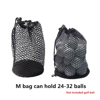 1 PC Спортна мрежеста чанта Черни найлонови чанти за голф Голф Тенис 16/32/56 Калъф за носене на топка Чанта за съхранение