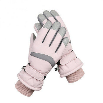 Ски ръкавици против приплъзване Плюшени ръкавици с висока плътност Студоустойчиви ръкавици Водоустойчиви ръкавици за каране Pu Outdoor ръкавици Удебелени