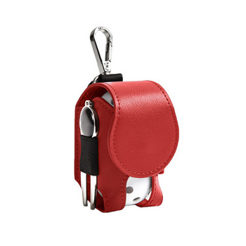 Контейнер за топка за голф от PU кожа с метална катарама Висяща на талията чанта за съхранение на топка за голф Мини универсални спортни аксесоари