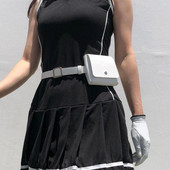 1db Golf távolságmérő bőrtáska mágneses záródású tartótok, hordtáska ütésálló, vízálló PU bőr derék Fanny csomag