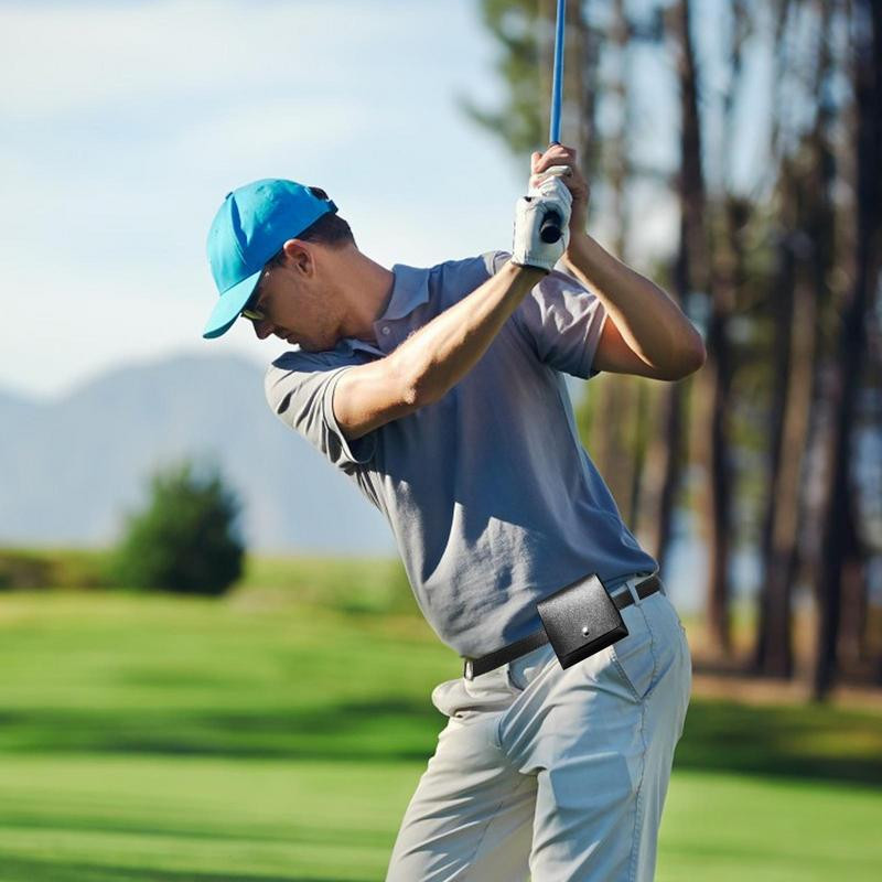 1db Golf távolságmérő bőrtáska mágneses záródású tartótok, hordtáska ütésálló, vízálló PU bőr derék Fanny csomag