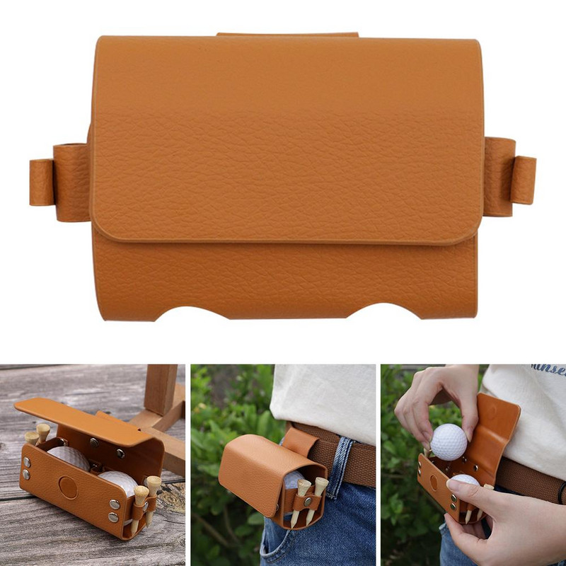 Ādas golfa soma āra sportam, golfa viduklis, golfa T-krekls, mini kabatas golfs, viegla ādas soma golfa daudzpusībai.