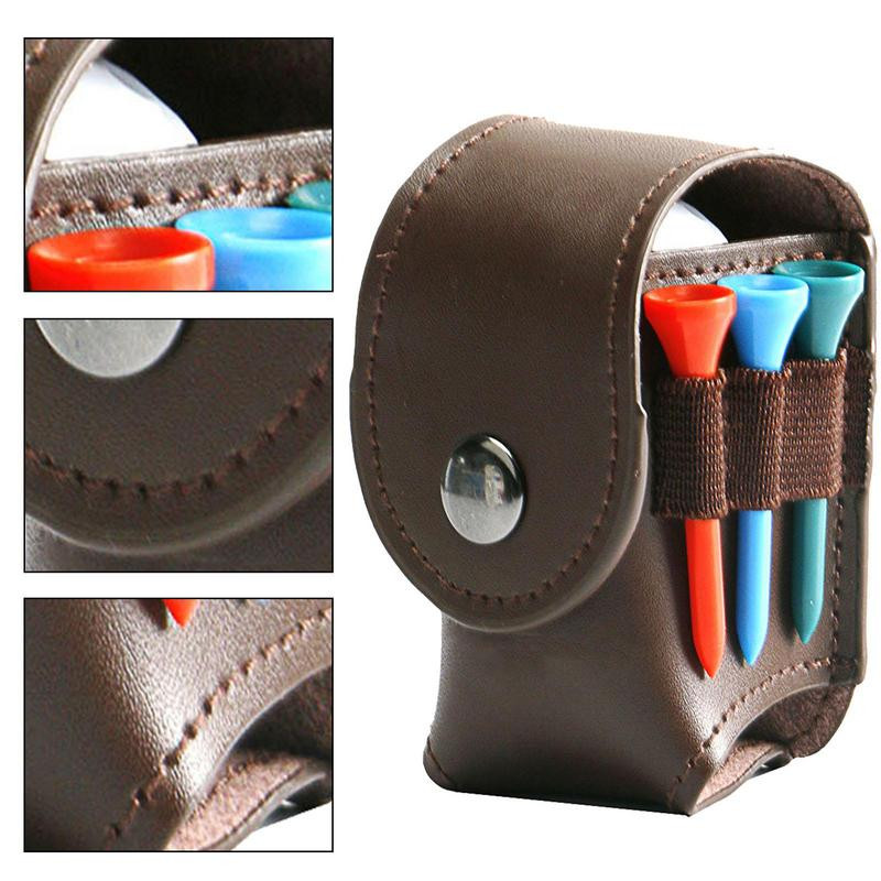 Govs ādas golfa bumbiņu un t-kreklu turētājs Divot instrumentu pārnēsāšanas somiņas somas glabāšanas futrālis (piederumi, krāsu nejaušība)