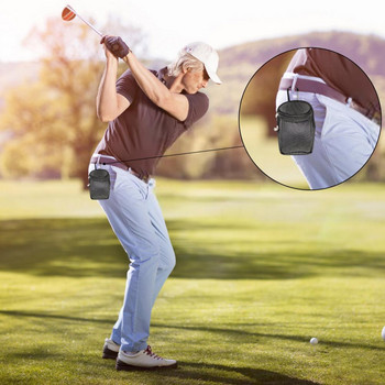 Чанта за носене на топка за голф с кука Преносим държач за топка за голф за мъже, жени Чанта за кръста на топка за голф за държане на 2 стандартни топки за голф