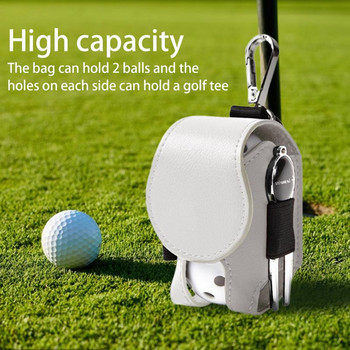 Чанта за държач на топка за голф Преносима чанта за голф, висяща на талията, Чанта за съхранение на топка с катарама Универсална спортна кожена чанта за голф на кръста