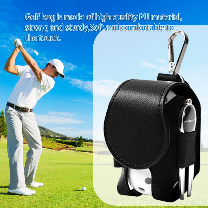 Golfipalli hoidikott Kaasaskantav vöökohal rippuv golfisärkide pallide hoiukott lukuga Universaalne sportlik nahast vöökohaga golfikott