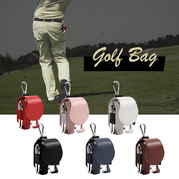 Преносима чанта за съхранение на топка за голф Чанта за притежател на топка за голф Мини джобен контейнер с метална катарама Кожена чанта за голф на кръста