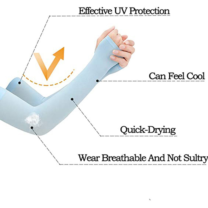 1 pereche de mâneci de braț unisex protecție solară UV răcire gheață mătase mâneci de braț acoperire ciclism în aer liber alergare pescuit protecție UV