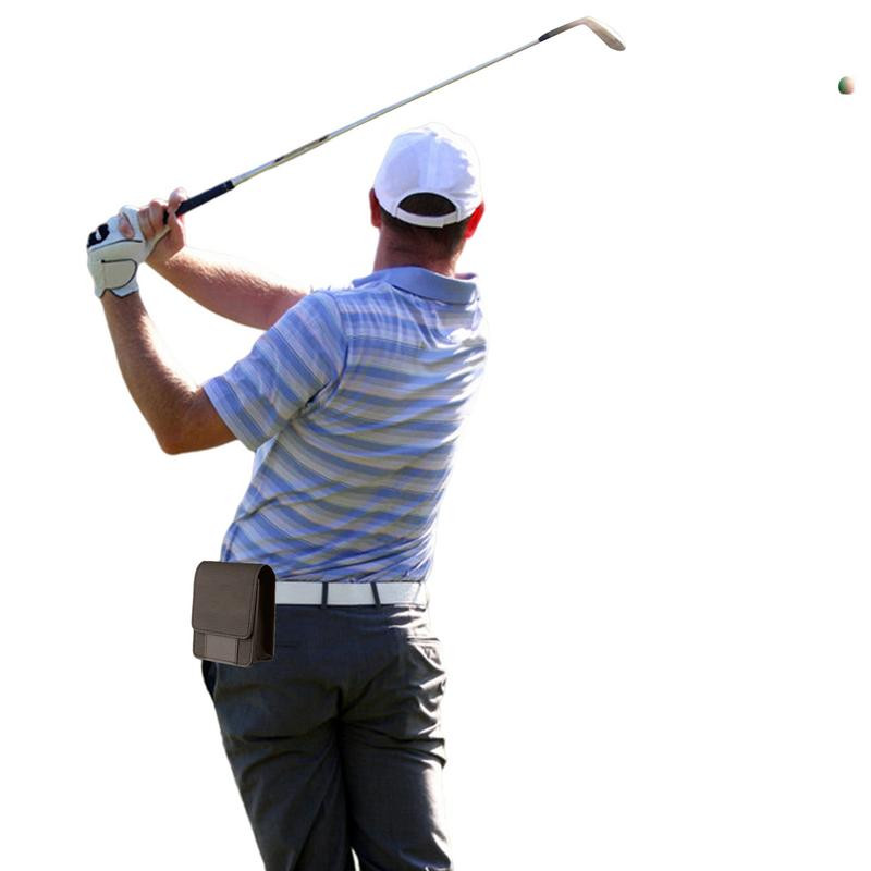 Golfa tālmēra futrālis PU Golfa attāluma meklētāja cietā apvalka futrālis tālmēra pārnēsāšanas soma ar magnētiski aizveramu tālmēra jostas somu