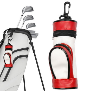 Нова чанта за съхранение на топки за голф за мъже и жени на открито Висококачествена чанта за голф от изкуствена кожа с аксесоари за 3 топки за голф