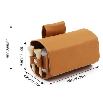 Преносима чанта за талията за голф, кожена чанта за съхранение на топка за голф с държач