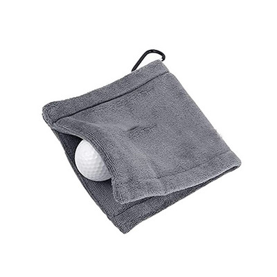 с щипка Хавлиена кърпа за топка за голф Издръжлива микрофибърна кърпа против хлъзгане Джоб за кърпа за голф Черна чанта Мъжка чанта за голф