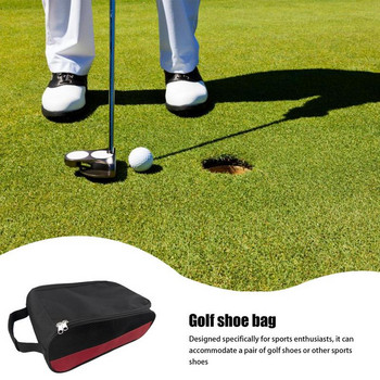 Преносима мини чанта за обувки за голф Платнена чанта за обувки Оксфорд Чанти за носене на обувки с цип Държач за топка за голф Дишаща торбичка Чанта за тениска Спортни аксесоари