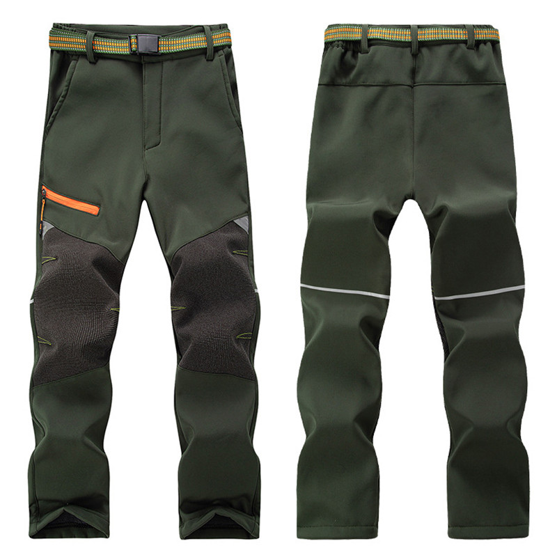 TRVLWEGO laste talvised matkapüksid matkasuusapüksid veekindlad tuulekindlad fliisvoodriga soojad paksud Soft Shell matkasuusapüksid