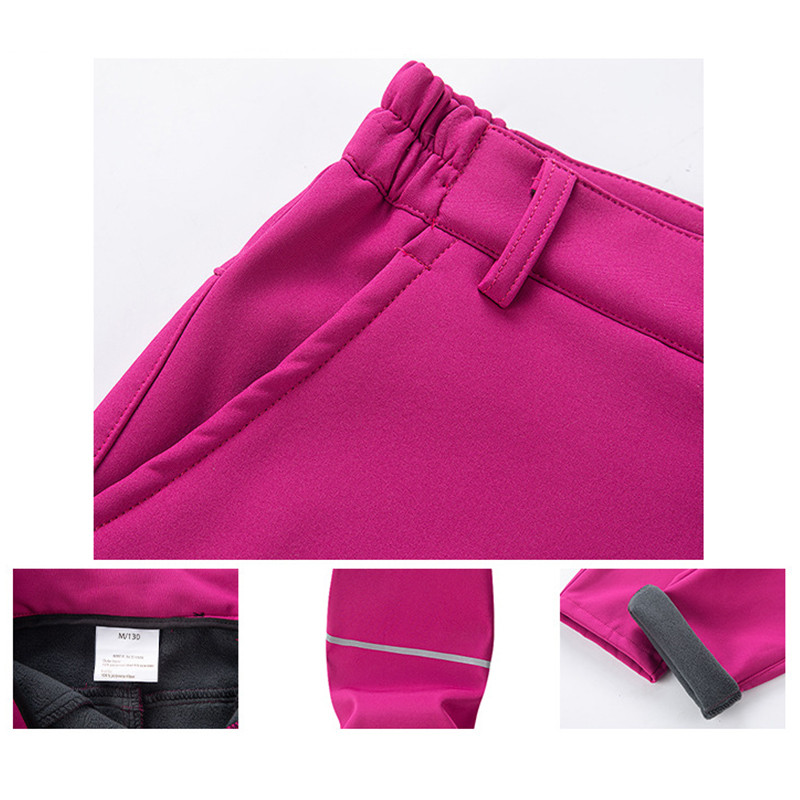 TRVLWEGO laste talvised matkapüksid matkasuusapüksid veekindlad tuulekindlad fliisvoodriga soojad paksud Soft Shell matkasuusapüksid