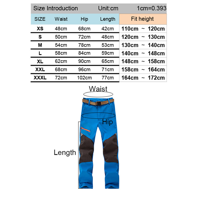 TRVLWEGO laste talvised matkapüksid matkasuusapüksid veekindlad tuulekindlad fliisvoodriga soojad paksud Soft Shell matkasuusapüksid
