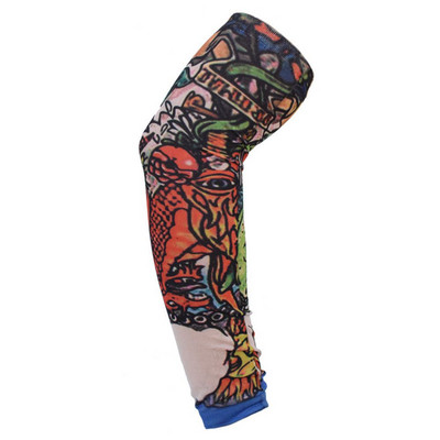 1 gab Āra riteņbraukšanas piedurknes 3D tetovējums ar apdruku Armwarmer UV aizsardzība MTB velosipēda piedurknes roku aizsardzībai.
