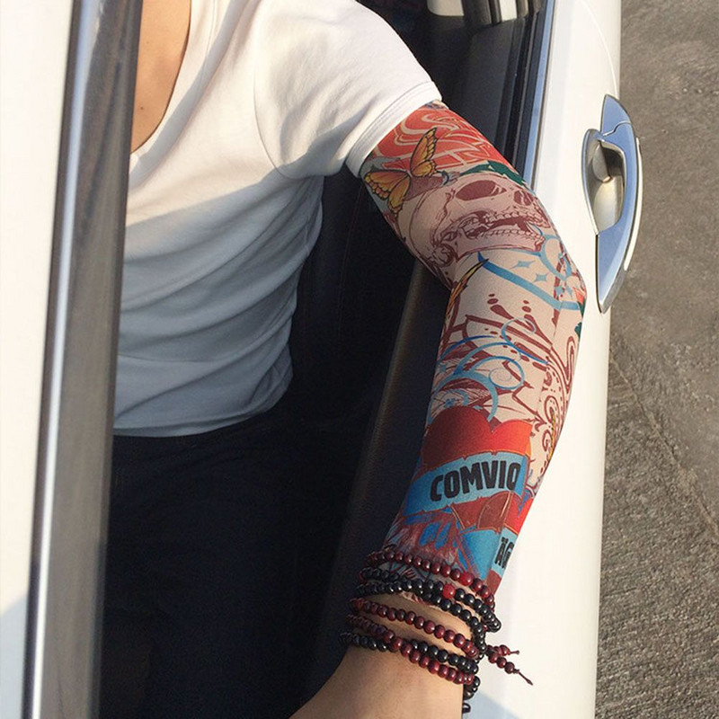 1 vnt. lauko dviračių rankovės, 3D tatuiruotės spausdintos „armwarmer“ apsauga nuo UV spindulių MTB dviračio rankovės, apsaugančios rankas