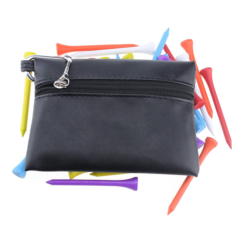 CRESTGOLF Νέας σχεδίασης PU Golf Tees Θήκη Golf Tee Bag Αποστολή 12 τμχ Δωρεάν ξύλινα μπλουζάκια γκολφ