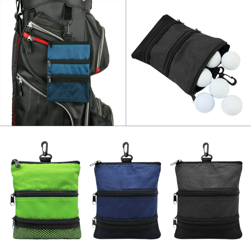 Golfikotikott hammasrattaklambriga meestele, naistele, kerge mitme taskuga tõmblukuga konks koti külge, golfipallide kott Golfi käekott