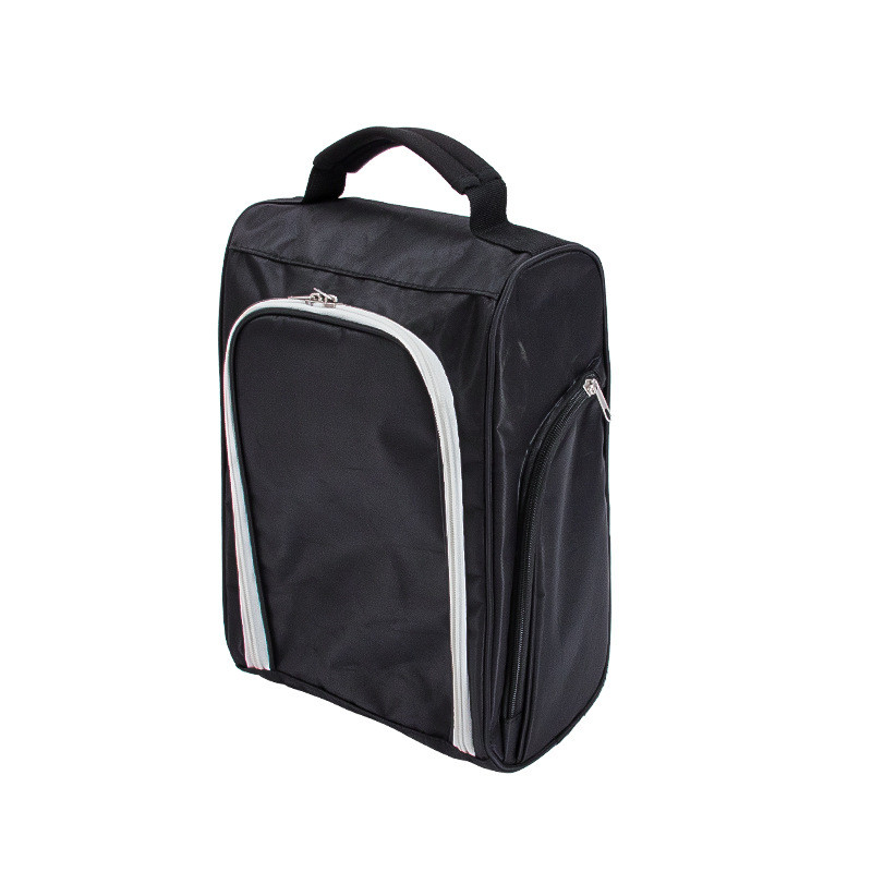 Golfa apavu soma — apavu pārnēsāšanas somas ar rāvējslēdzēju ar ventilāciju un ārējo kabatu zeķēm, krekliņiem utt. Lieliska uzglabāšana (melna)