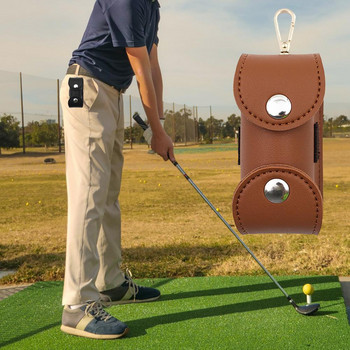 2 θέσεις μπάλες Πρακτική θήκη για μπάλα του γκολφ Τσάντα τσάντα τσάντα από συνθετικό δέρμα μέσης με αγκράφα για εξωτερικούς χώρους