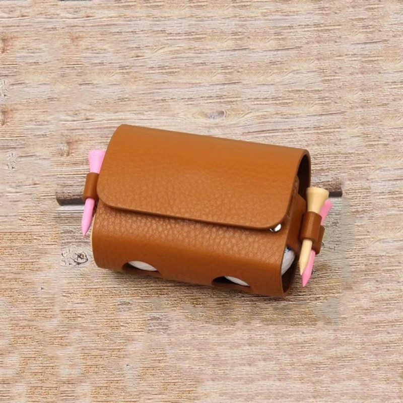 Lauko krepšiai Kelioninis dėklas Golfo kamuoliukų krepšys Nešiojamas juosmens laikymo krepšys iš PU odos, skirtas golfo sportui, telpa 2 kamuoliai ir 4 golfo marškinėliai