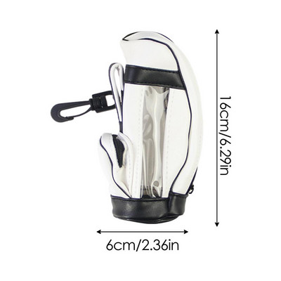 Maza golfa bumbiņu soma ūdensnecaurlaidīga PU ādas mini golfa bumbiņu jostasvietas uzglabāšanas somas Pārnēsājamas jostasvietas pakarināms uzglabāšanas maisiņš Golfa piederumi