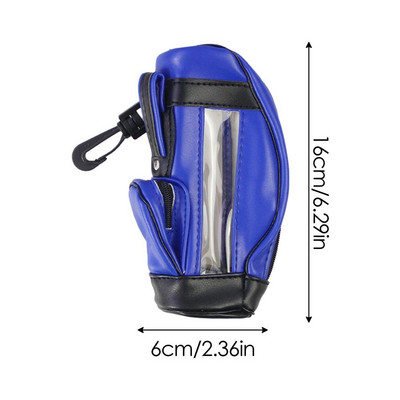 Maza golfa bumbiņu soma ūdensnecaurlaidīga PU ādas mini golfa bumbiņu jostasvietas uzglabāšanas somas Pārnēsājamas jostasvietas pakarināms uzglabāšanas maisiņš Golfa piederumi