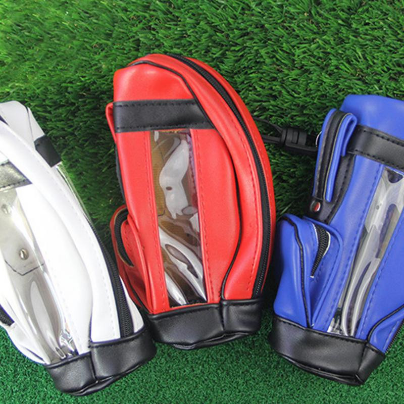 Maza golfa bumbiņu soma ūdensnecaurlaidīga PU ādas mini golfa bumbiņu jostasvietas uzglabāšanas somas Pārnēsājamas jostasvietas pakarināms uzglabāšanas maisiņš Golfa piederumi