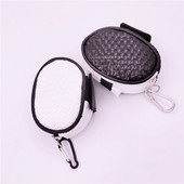 PU väike golfipallikott Minigolfikotid koos tõmblukuga väikese taskuga, Unisex, MUST VALGE