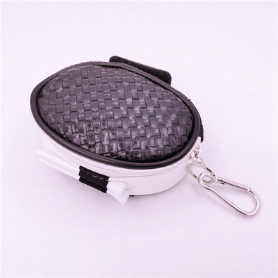 PU väike golfipallikott Minigolfikotid koos tõmblukuga väikese taskuga, Unisex, MUST VALGE