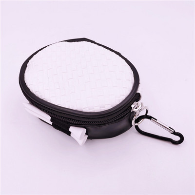 PU väike golfipallikott Minigolfikotid koos tõmblukuga väikese taskuga, Unisex, MUST VALGE