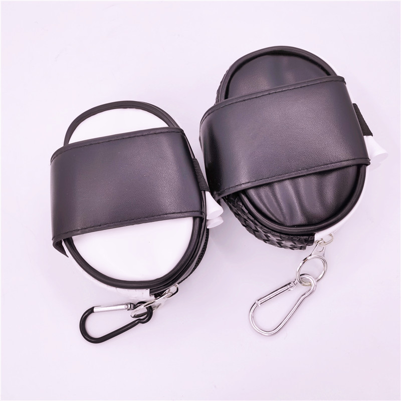 PU väike golfipallikott Minigolfikotid koos tõmblukuga väikese taskuga, Unisex, MUST VALGE