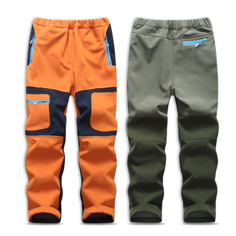 TRVLWEGO Κάμπινγκ Παντελόνι Πεζοπορίας Φθινόπωρο Χειμώνας Παιδιά Μαθητικό Σχολείο Αντιανεμικό Αδιάβροχο εξωτερικό μαλακό κέλυφος Παντελόνι σκι με ζεστό κέλυφος