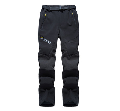 TRVLWEGO Pantaloni pentru drumeții și camping în aer liber pentru bărbați, iarnă caldă, cu carapace moale, luminoși, trekking, impermeabili, fleece, pentru schi, rezistenți la vânt