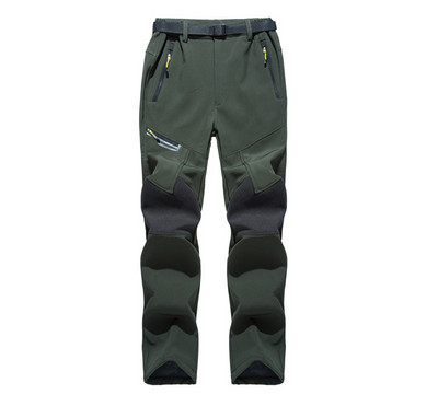 TRVLWEGO Pantaloni pentru drumeții și camping în aer liber pentru bărbați, iarnă caldă, cu carapace moale, luminoși, trekking, impermeabili, fleece, pentru schi, rezistenți la vânt